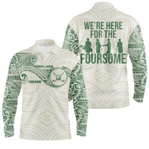 Green Tribal Pattern Men s Golf Polo Shirts Custom Name We Re Here For The Foursome Team Golf Apparel Golf Polo Shirt Golf Shirts 2 ooot5l.jpg