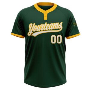 Green White Gold Two Button Unisex Softball Jersey Custom Team Softball Jersey 2 cqk3q6.jpg