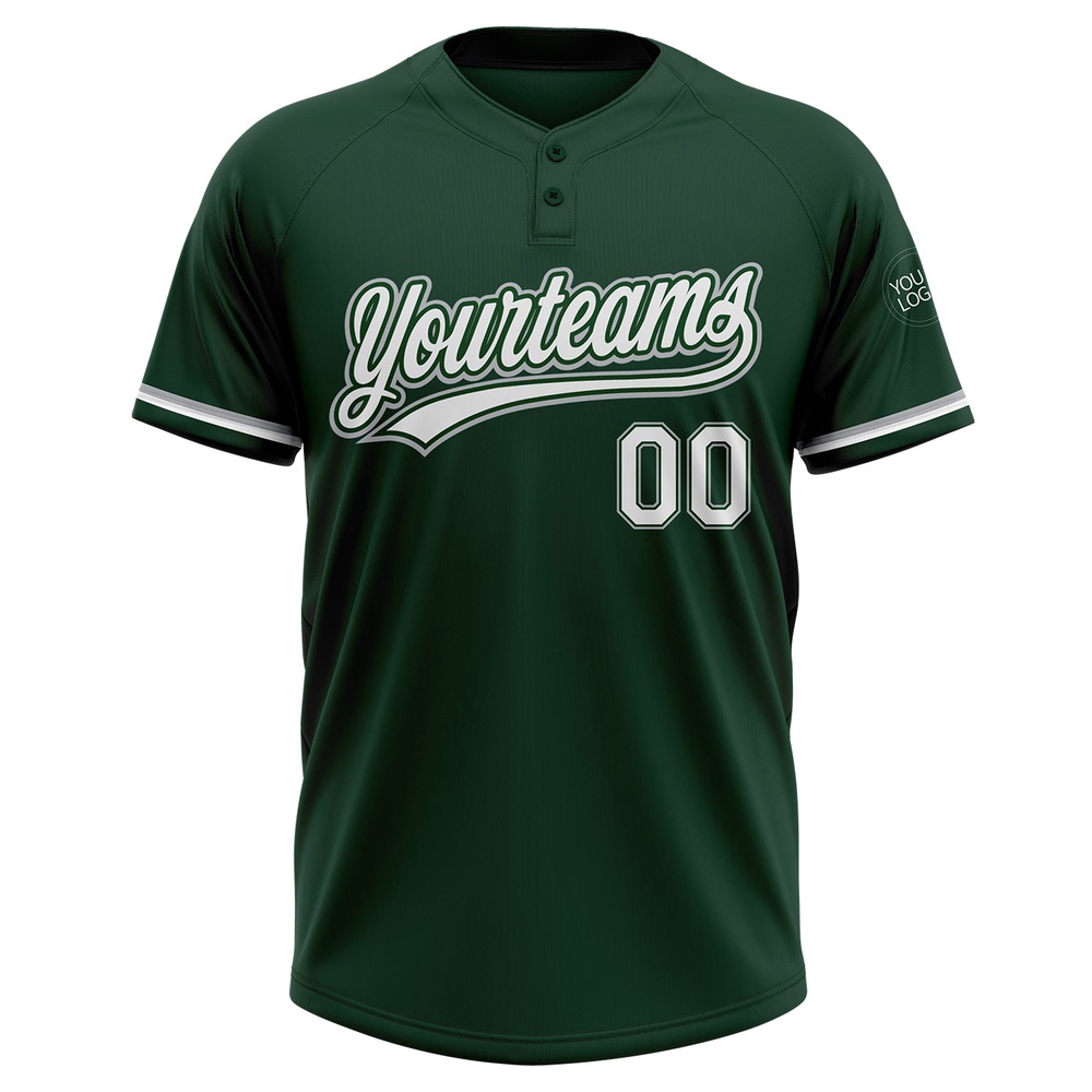 Green White Gray Two Button Unisex Softball Jersey, Custom Team Softball Jersey Green White Gray Two Button Unisex Softball Jersey, Custom Team Softball Jersey