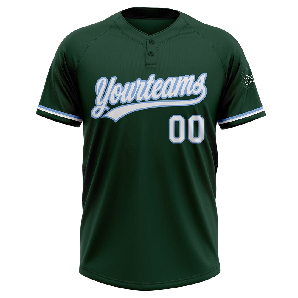 Green White Light Blue Two Button Unisex Softball Jersey, Custom Team Softball Jersey Green White Light Blue Two Button Unisex Softball Jersey, Custom Team Softball Jersey