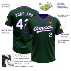 Green White Purple Two Button Unisex Softball Jersey Custom Team Softball Jersey 3 olqbxa.jpg