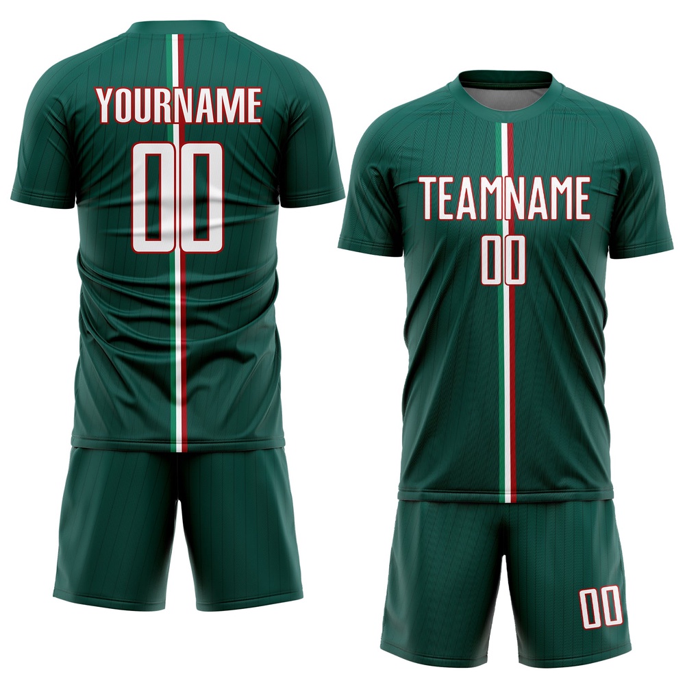 Green White Red Sublimation Mexico Soccer Uniform Jersey, Custom Team Soccer Jersey Shirt