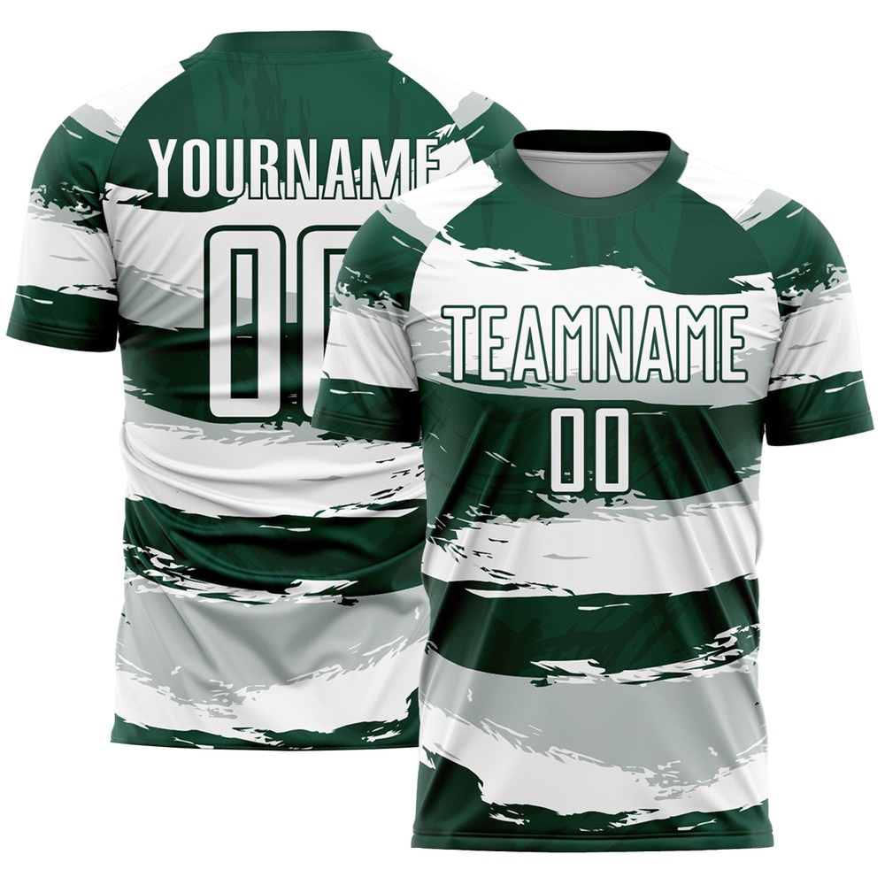 Green White Sublimation Soccer Uniform Jersey, Custom Team Soccer Jersey Shirt