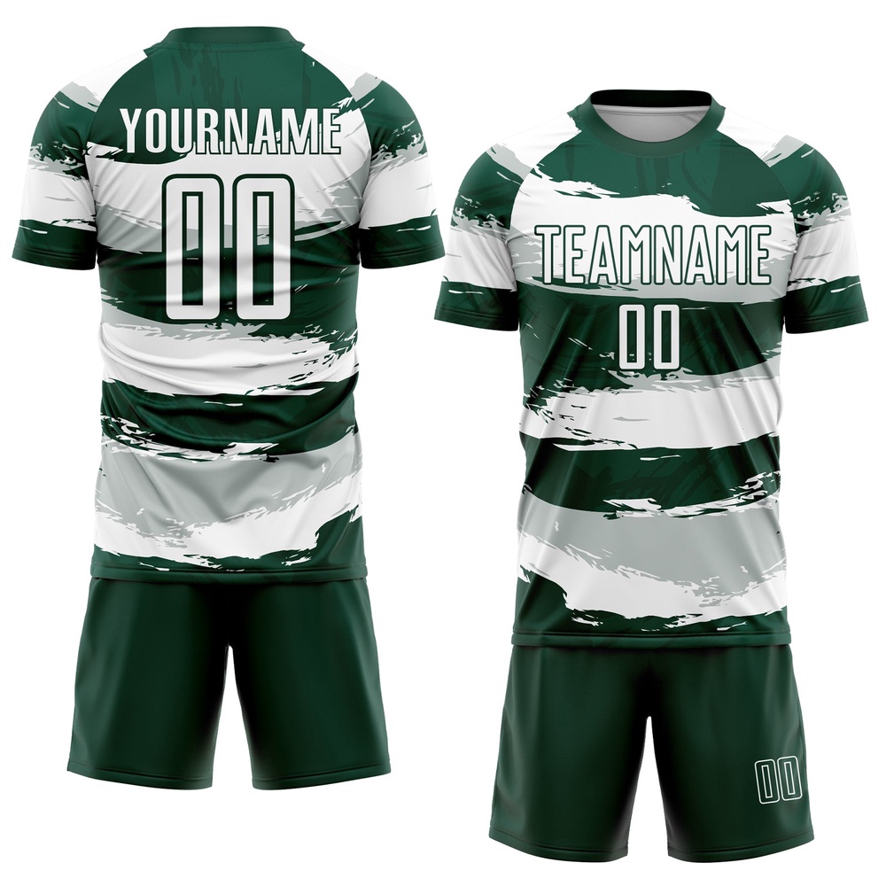 Green White Sublimation Soccer Uniform Jersey, Custom Team Soccer Jersey Shirt