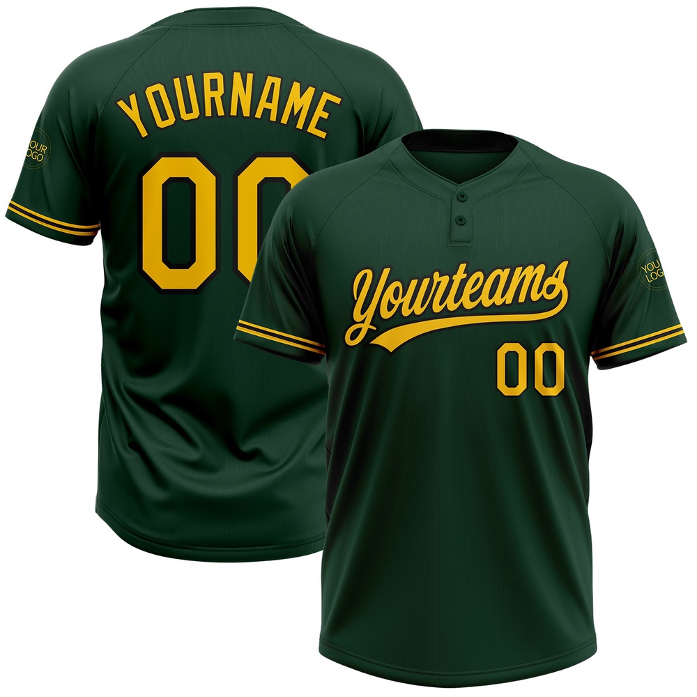 Green Yellow Black Two Button Unisex Softball Jersey, Custom Team Softball Jersey Green Yellow Black Two Button Unisex Softball Jersey, Custom Team Softball Jersey