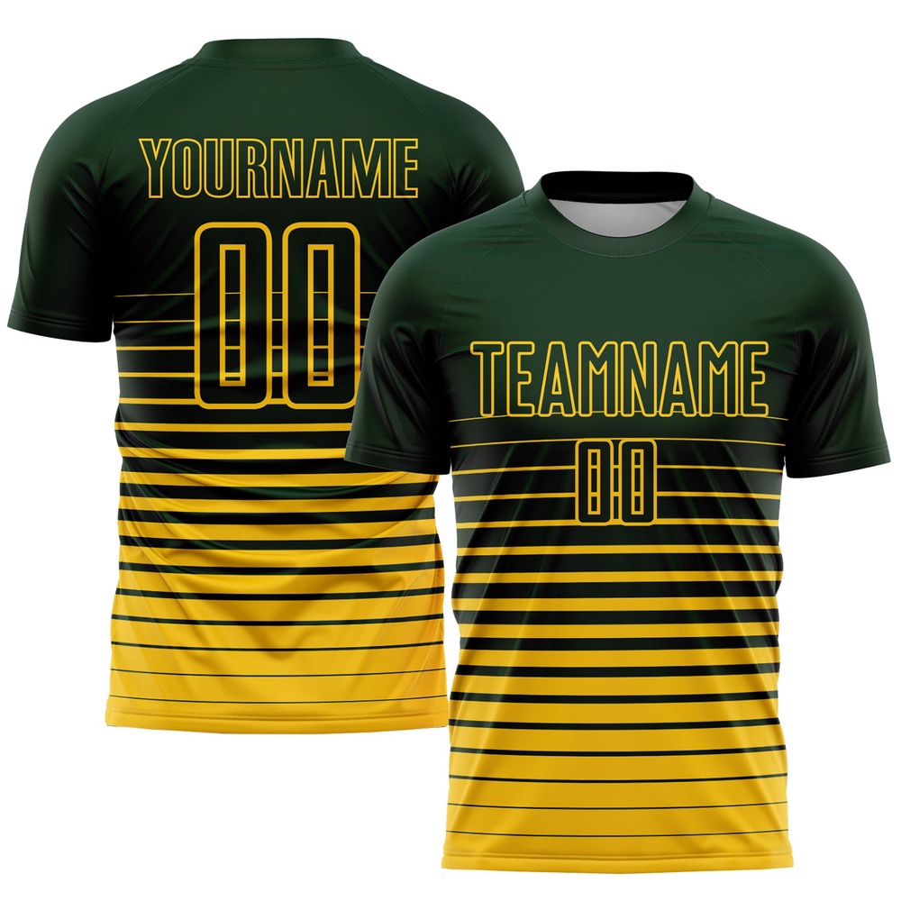 Green Yellow Pinstripe Fade Fashion Sublimation Soccer Uniform Jersey, Custom Team Soccer Jersey Shirt