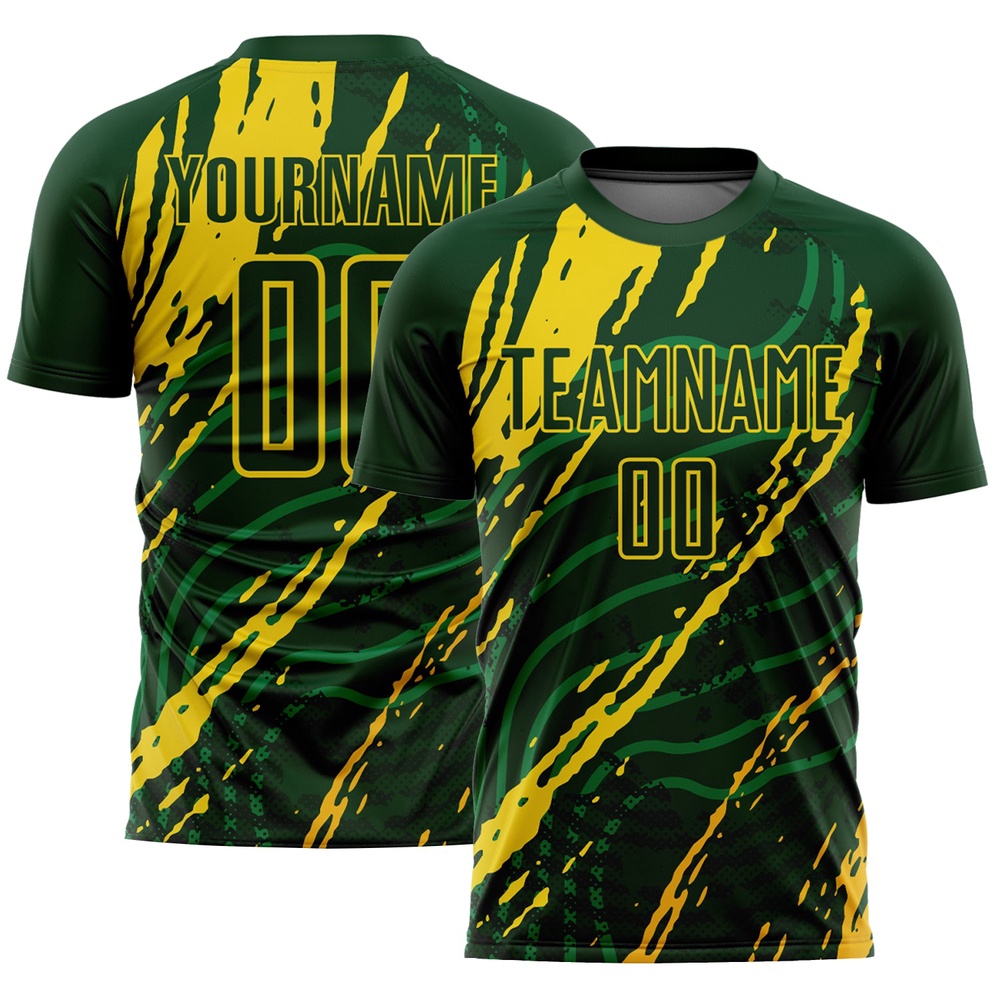 Green Yellow Sublimation Soccer Uniform Jersey, Custom Team Soccer Jersey Shirt Green Yellow Sublimation Soccer Uniform Jersey, Custom Team Soccer Jersey Shirt