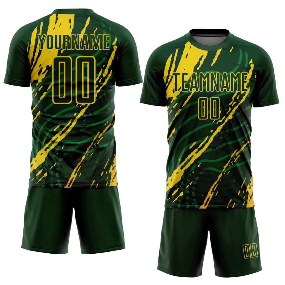 Green Yellow Sublimation Soccer Uniform Jersey, Custom Team Soccer Jersey Shirt Green Yellow Sublimation Soccer Uniform Jersey, Custom Team Soccer Jersey Shirt