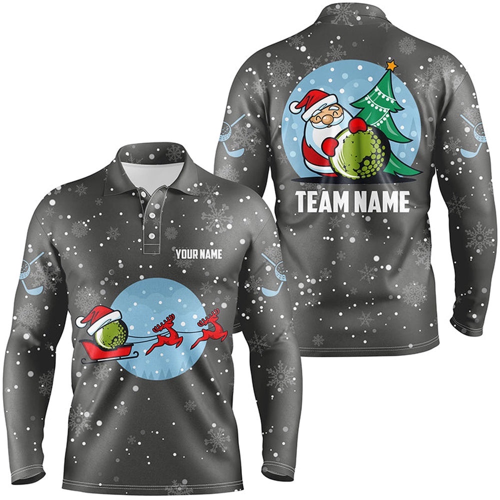 Grey Christmas Men’s Golf Polo Shirts With Reindeer & Santa Custom Golf Tops For Men Golfing Gifts, Golf Polo Shirt, Golf Shirts Grey Christmas Men’s Golf Polo Shirts With Reindeer & Santa Custom Golf Tops For Men Golfing Gifts, Golf Polo Shirt, Golf Shirts