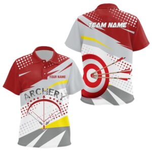 Grey Red Target Archery Polo Shirts, Custom…