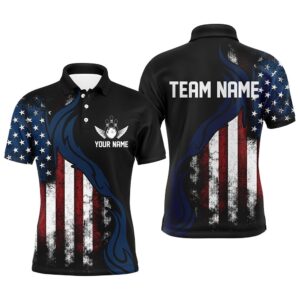 Grunge American Flag Unisex Bowling Team Shirts…