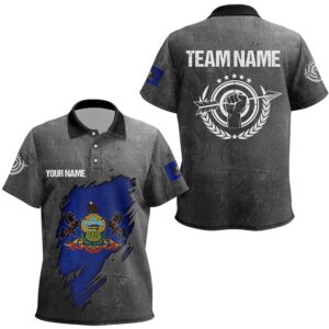 Grunge Pennsylvania Archery Polo Shirts, Custom Patriotic…