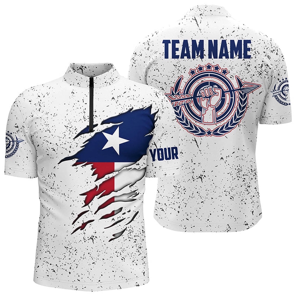 Grunge Texas Archery Men Jersey Shirts Custom Patriotic Texas Flag Shirts For Archer, Custom Archery Team Shirt