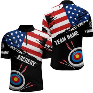 Grunge USA Flag Archery Shirts For Men…