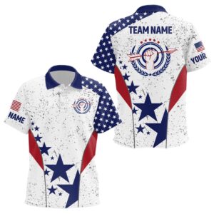 Grunge US Flag Archery Polo Shirts Custom…