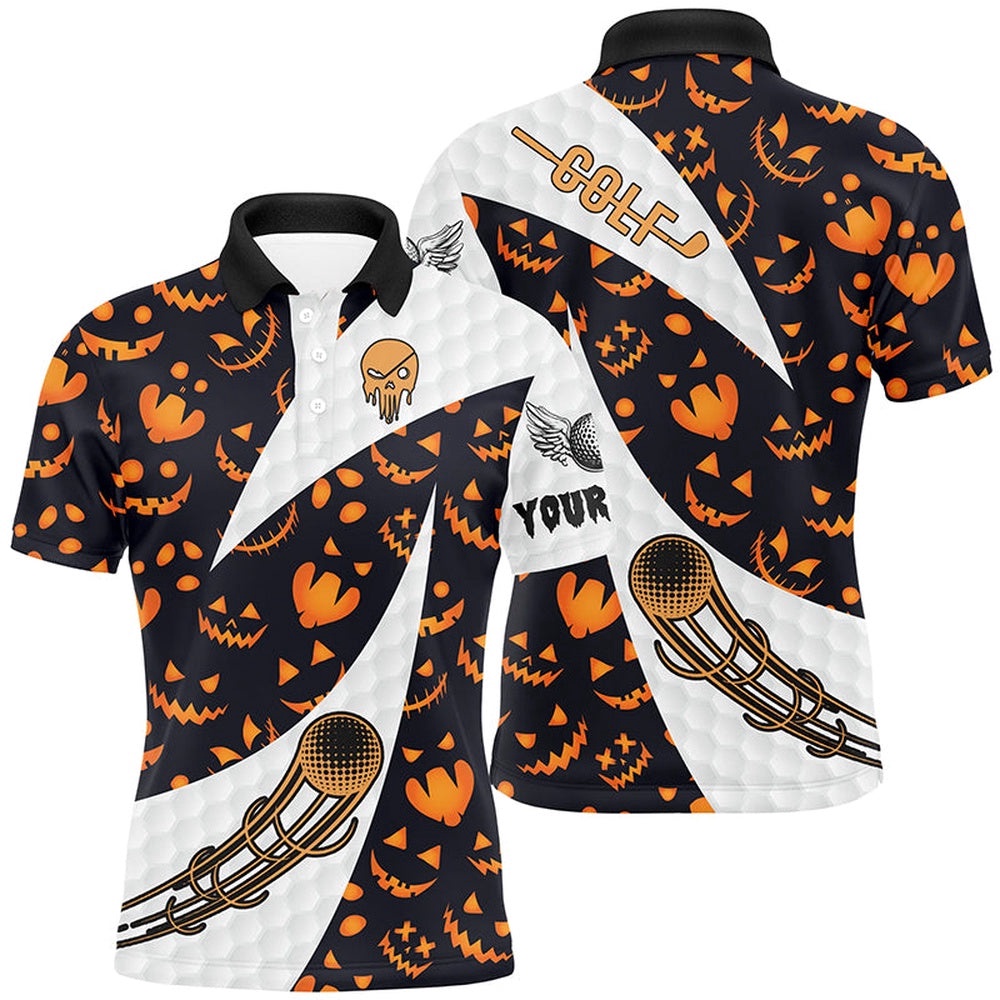 Halloween Men’s Golf Polo Shirt Custom Pumpkin Face Pattern Golf Shirts For Men Golf Gifts, Golf Polo Shirt, Golf Shirts Halloween Men’s Golf Polo Shirt Custom Pumpkin Face Pattern Golf Shirts For Men Golf Gifts, Golf Polo Shirt, Golf Shirts