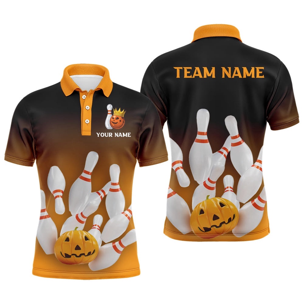 Haloween Bowling Shirt Men’s Bowling Team Polo Shirt American Bowling Polo Shirt, Personalized Bowling Team Shirt Haloween Bowling Shirt Men’s Bowling Team Polo Shirt American Bowling Polo Shirt, Personalized Bowling Team Shirt