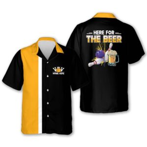 Here For The Beer Bowling Shirts, Custom…