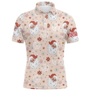 Hippie Santa Floral Christmas Golf Men Polo…