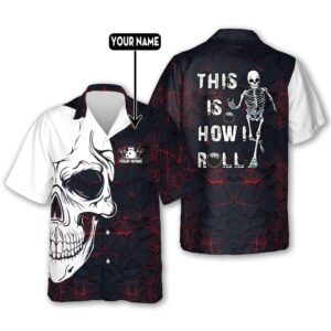 How I Roll Fire Bowling Shirt Hawaiian,…