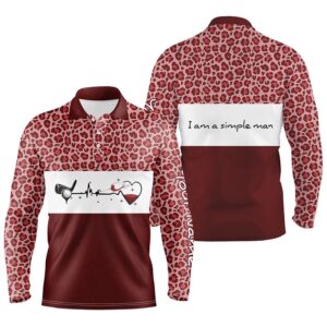 I Am A Simple Man Golf Men s Polo Shirt Red Leopard Golf Shirts For Men Gifts For Wine Lovers Golf Polo Shirt Golf Shirts 2 qcbkrf.jpg