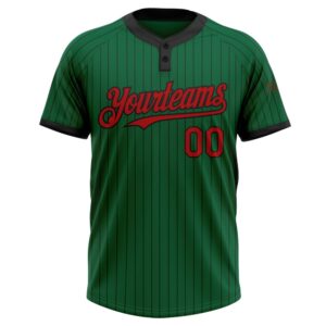 Kelly Green Black Pinstripe Red Two Button Unisex Softball Jersey Custom Team Softball Jersey 2 y7ovpe.jpg