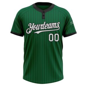 Kelly Green Black Pinstripe White Two Button Unisex Softball Jersey Custom Team Softball Jersey 2 ot8dtr.jpg