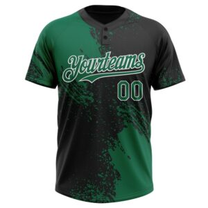 Kelly Green Black White 3D Pattern Abstract Brush Stroke Two Button Unisex Softball Jersey Custom Team Softball Jersey 2 xkjsu7.jpg
