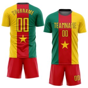 Kelly Green Gold Red Black Sublimation Cameroonian Flag Soccer Uniform Jersey Custom Team Soccer Jersey Shirt 2 sq2krn.jpg