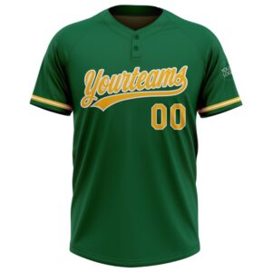 Kelly Green Gold White Two Button Unisex Softball Jersey Custom Team Softball Jersey 2 cs1aru.jpg