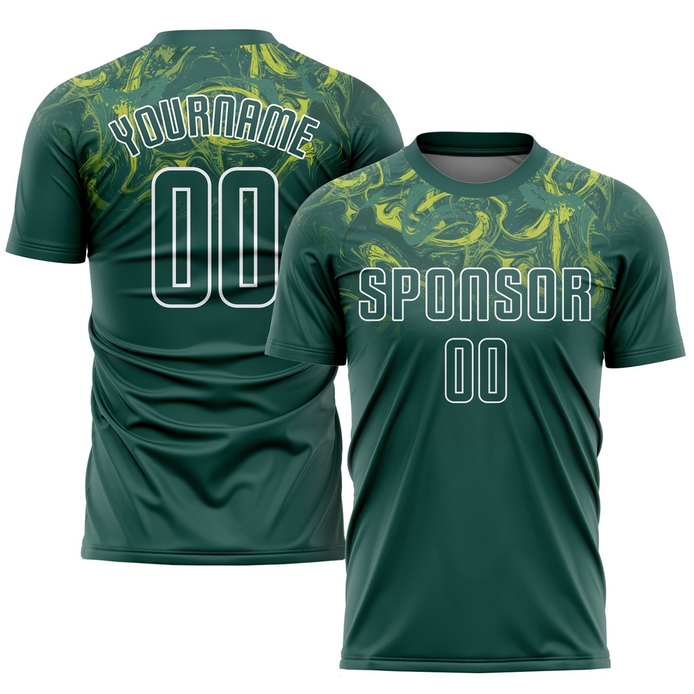 Kelly Green Kelly Green Gold Sublimation Soccer Uniform Jersey, Custom Team Soccer Jersey Shirt