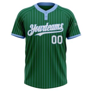 Kelly Green Light Blue Pinstripe White Two Button Unisex Softball Jersey Custom Team Softball Jersey 2 bwcqoi.jpg