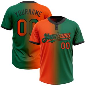 Kelly Green Orange Black Gradient Fashion Two…