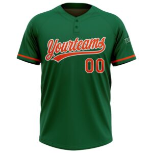 Kelly Green Orange White Two Button Unisex Softball Jersey Custom Team Softball Jersey 2 tey64s.jpg