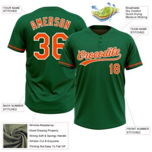 Kelly Green Orange White Two Button Unisex Softball Jersey Custom Team Softball Jersey 3 q6562o.jpg