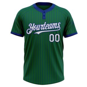Kelly Green Royal Pinstripe White Two Button Unisex Softball Jersey Custom Team Softball Jersey 2 nlrnze.jpg