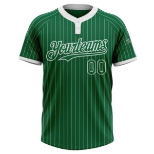 Kelly Green White Pinstripe White Two Button Unisex Softball Jersey Custom Team Softball Jersey 2 yfml8a.jpg