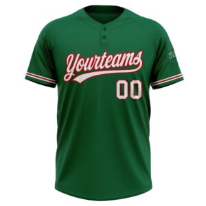 Kelly Green White Red Two Button Unisex Softball Jersey Custom Team Softball Jersey 2 uoisyb.jpg