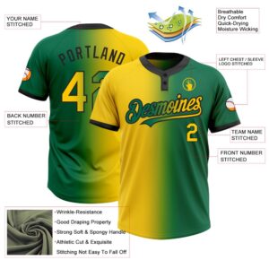 Kelly Green Yellow Black Gradient Fashion Two Button Unisex Softball Jersey Custom Team Softball Jersey 3 whoauw.jpg