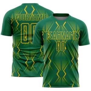 Kelly Green Yellow Geometric Shapes Sublimation Soccer…