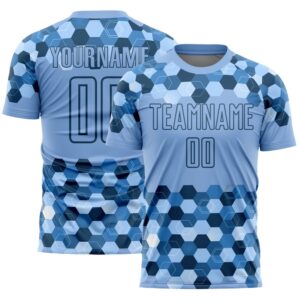 Light Blue Black Geometric Shapes Sublimation Soccer…