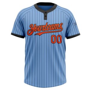 Light Blue Black Pinstripe Orange Two Button Unisex Softball Jersey Custom Team Softball Jersey 2 jbvfi9.jpg