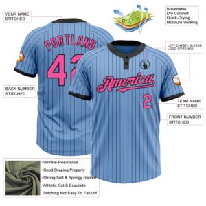 Light Blue Black Pinstripe Pink Two Button Unisex Softball Jersey Custom Team Softball Jersey 3 q60rip.jpg