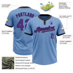 Light Blue Black Pinstripe Purple Two Button Unisex Softball Jersey Custom Team Softball Jersey 3 ue6wpm.jpg