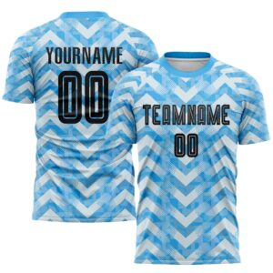 Light Blue Black White Home Sublimation Soccer…