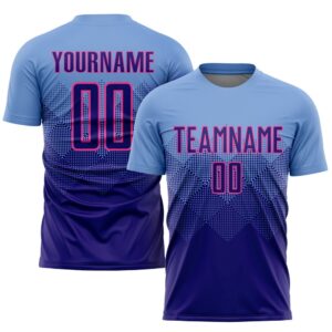 Light Blue Dark Purple Pink Sublimation Soccer…