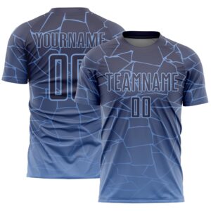 Light Blue Gray Lines Sublimation Soccer Uniform…