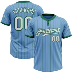 Light Blue Kelly Green Pinstripe White Two…