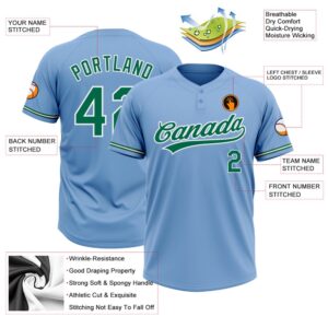 Light Blue Kelly Green White Two Button Unisex Softball Jersey Custom Team Softball Jersey 3 x82aji.jpg