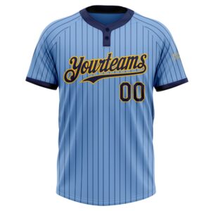 Light Blue Navy Pinstripe Gold Two Button Unisex Softball Jersey Custom Team Softball Jersey 2 yelqth.jpg